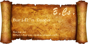Burián Csaba névjegykártya