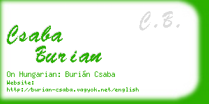 csaba burian business card